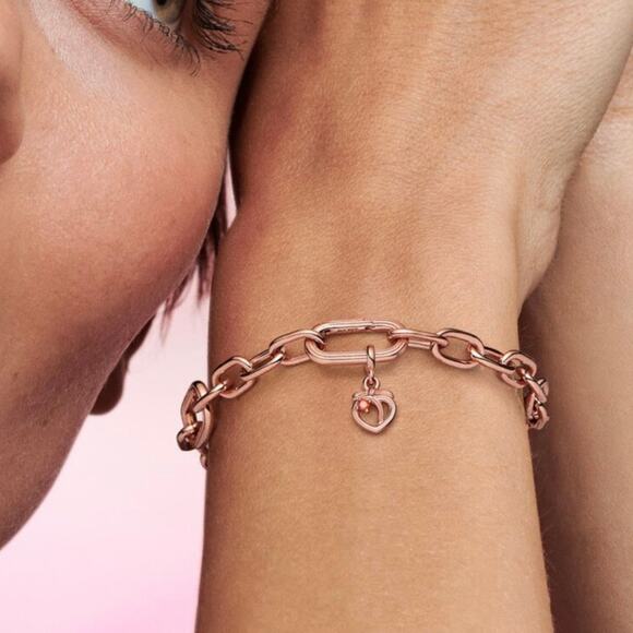 Authentic Pandora ME Cheeky Peach Mini Dangle Charm 14k Rose Gold Plated - Picture 2 of 6